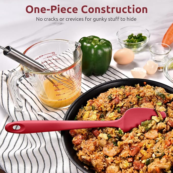 Heat Resistant Silicone Spoon Spatula: U-Taste 600ºF High Heat Flexible 11.38in - Image 8