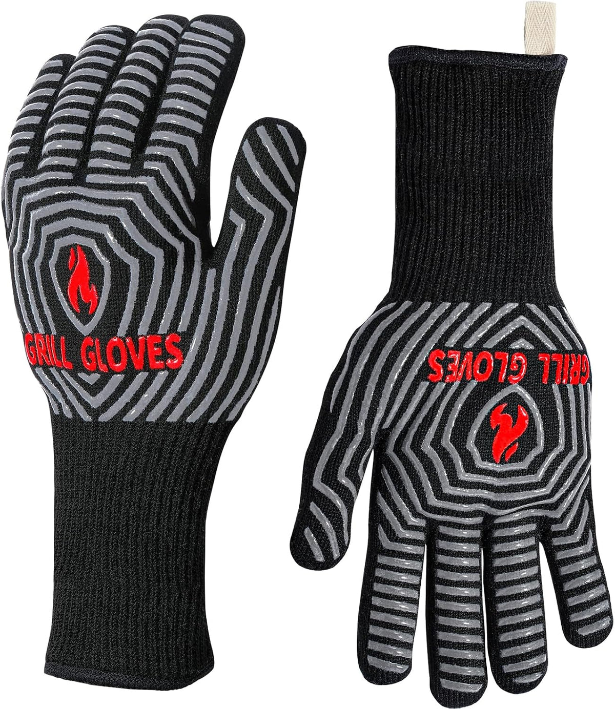 QUWIN BBQ Gloves, Oven Gloves 1472°F Extreme Heat Resistant, Grilling