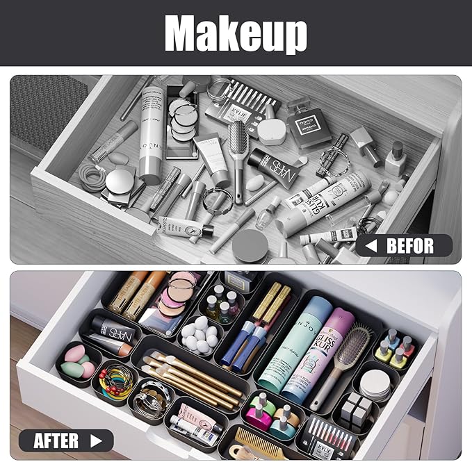 Plastic Drawer Organizers, Bathroom and Vanity Organizer Plastic Tray, Makeup - Image 6