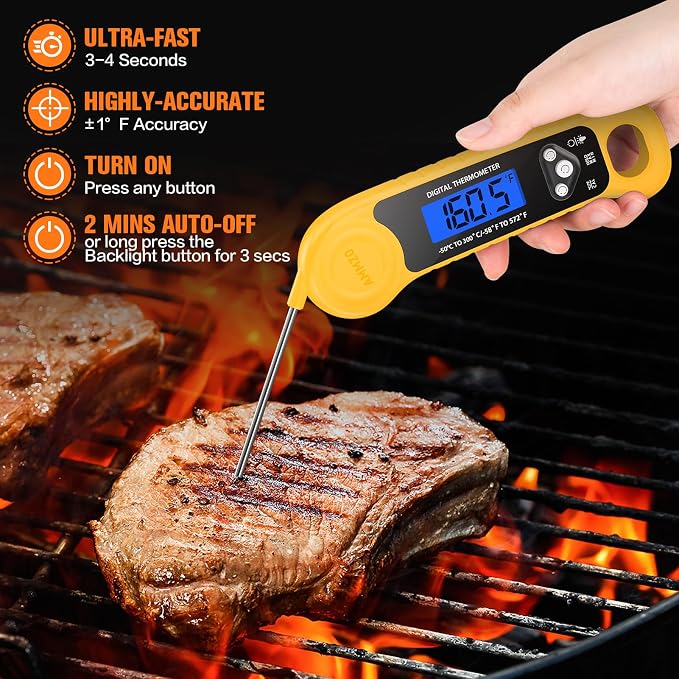AMMZO Meat Thermometer Digital, Instant Read Food Thermometer - Image 2