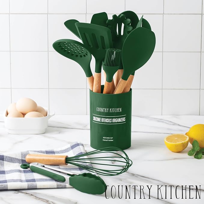 Country Kitchen Non Stick Silicone Utensil Set - Image 3