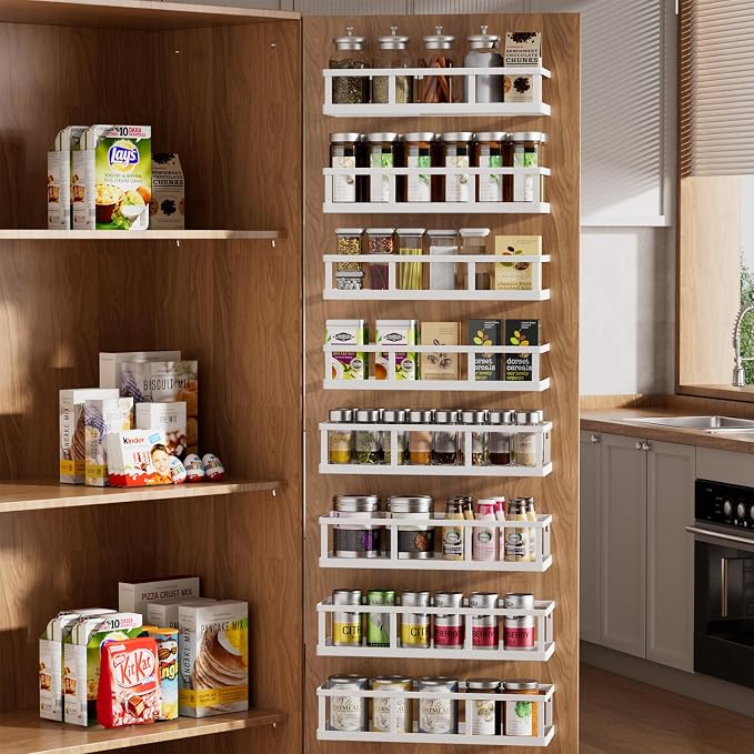 Over The Door Pantry Organizer, 8 Pack Spice Rack Wall Mounted & Hanging by Umomi