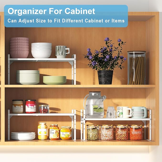 15.5 to 25.5 Inch Expandable Kitchen Cabinet Organizer Shelf, 30 LBS Heavy Duty - Image 5