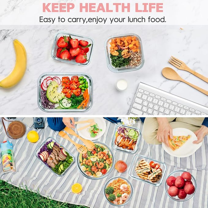 34pcs Glass Food Storage Containers - Image 7