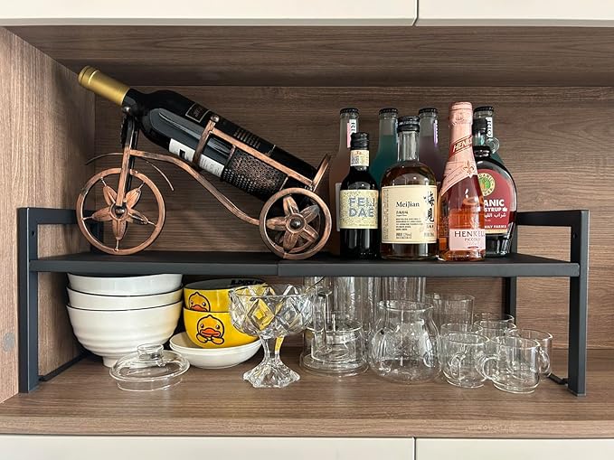 Expandable Cabinet Shelf Organizer 16-26" L Stackable Kitchen Counter Shelf - Image 2
