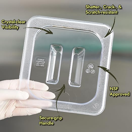 CURTA 6-Pack 1/3 Size 4" Deep NSF Polycarbonate Food Pans - Image 7