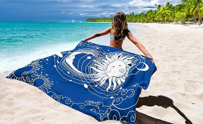 WIWIGO Beach Blanket Waterproof Sandproof Beach Mat 79" X 83"/10'x9'for 2-8 - Image 6