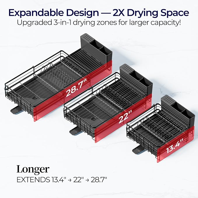 Large Dish Drying Rack, Expandable Dish Rack - Image 5