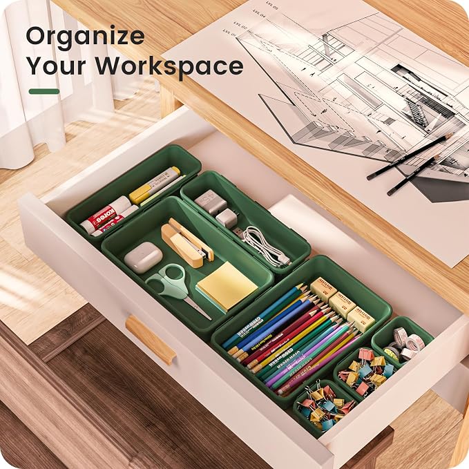 A-LuGei 【 & 5 Size】 Tool Box Organizer Tray Divider Set, 【Army Green】 - Image 2