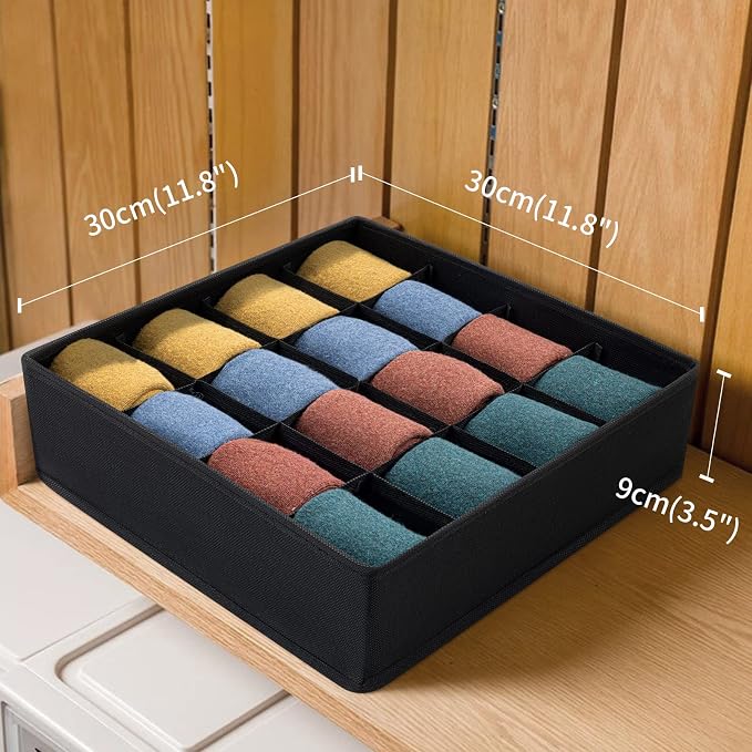 Joyoldelf Sock Drawer Organizer Divider, 16-cell Underwear Organizers and - Image 2