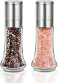 Aelga Salt and Pepper Grinder Set - 4oz Glass Manual Pepper Mill by Aelga