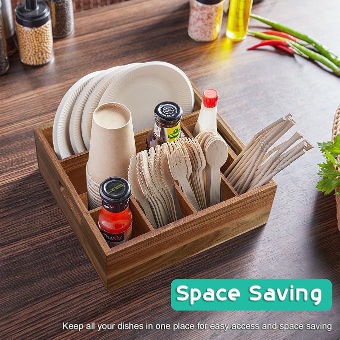 ALELION Acacia Wood Utensil Holder - Image 5