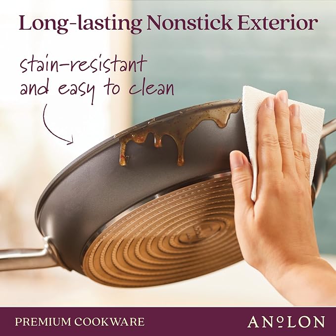 Anolon Accolade Forged Hard Anodized Nonstick Deep Frying Pan / Skillet - Image 5