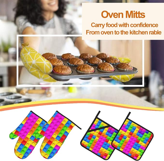 Autism Jigsaw Puzzle Oven Mitts & Potholder Set of 4 - Image 7