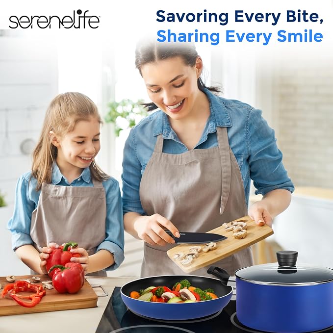 SereneLife 20-Piece Blue Cookware Set - Image 7