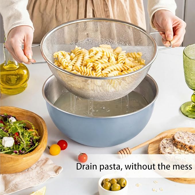 304 Stainless Steel Kitchen Colander Set, 3.5QT Colander - Image 3