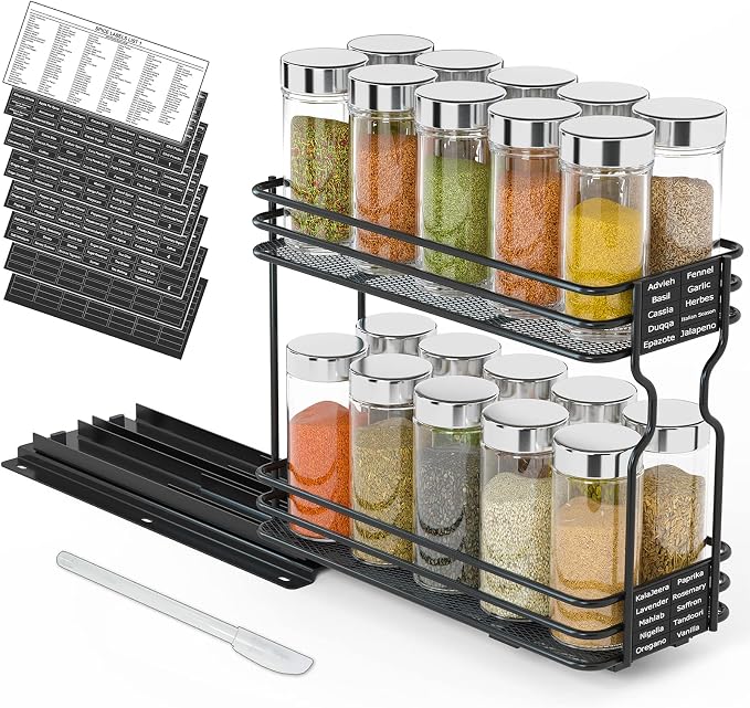 SpaceAid Pull Out Spice Rack Organizer by SpaceAid
