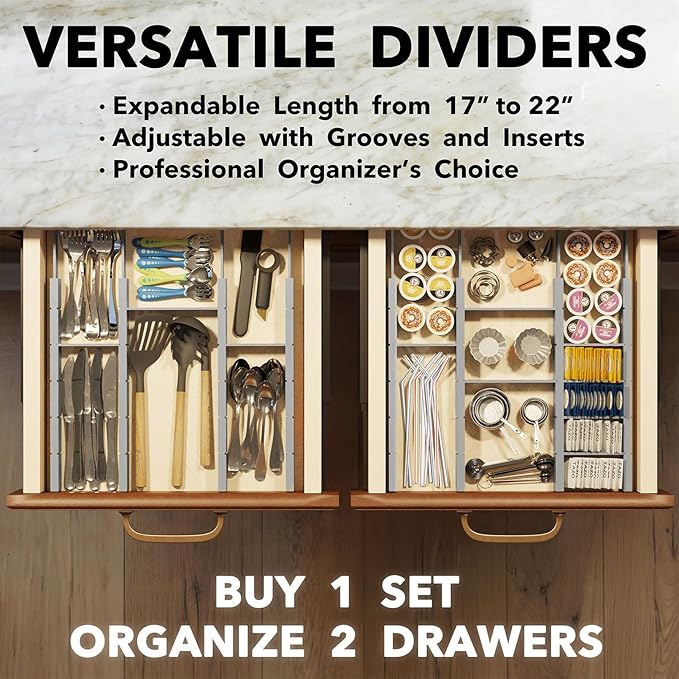 SpaceAid Bamboo Drawer Dividers - Image 5