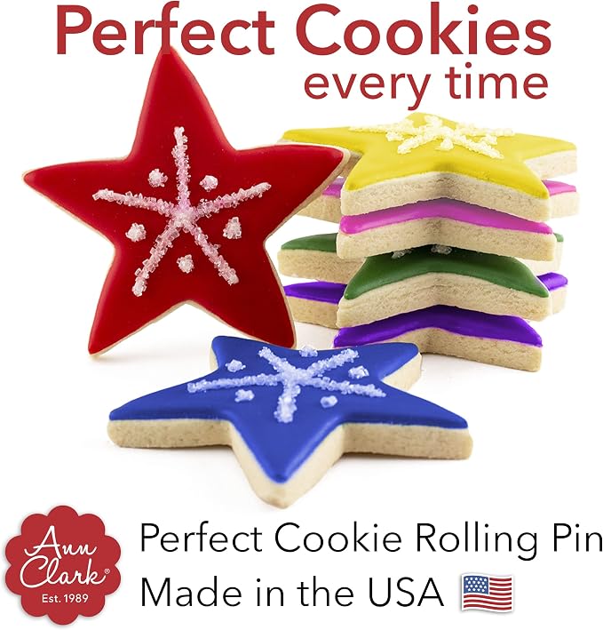 Perfect Cookie Rolling Pin 3/8-in. Fixed Depth Hardwood Made in the USA by Ann - Image 4