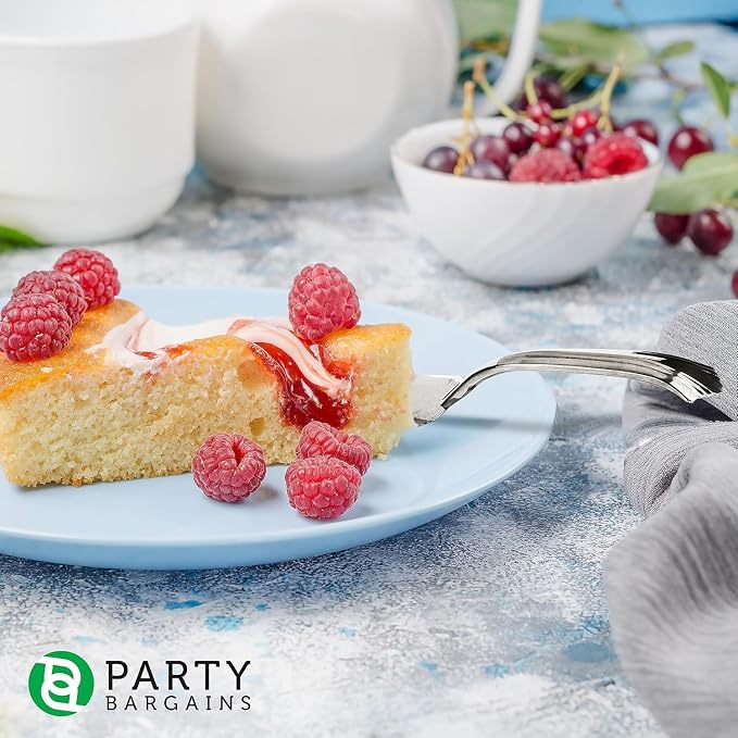 PARTY BARGAINS Silver Plastic Cake Cutter, 10 Inch Classic Disposable Cake - Image 2