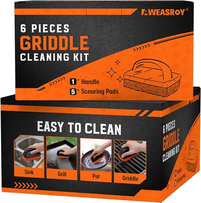 12-Piece Griddle Cleaning Kit for Blackstone, Flat Top Grill Cleaning Kit by AWEASROY