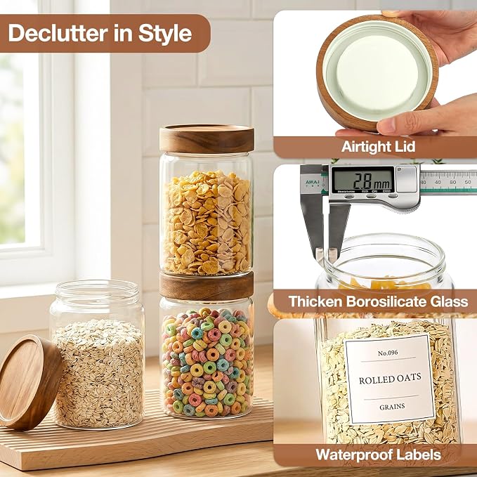 CONNOO 28oz Glass Storage Jars - Image 4