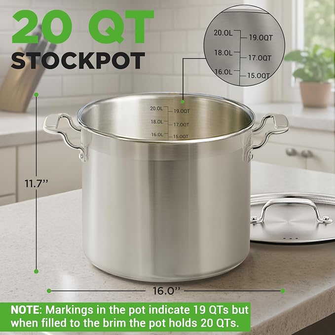 NutriChef 20 Quart Heavy-Duty Stockpot - Image 2