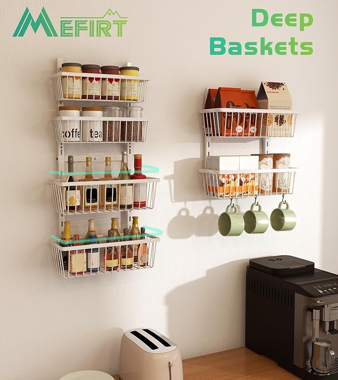 Mefirt 12 Inch Wide Narrow Over The Door Pantry Organizer, Pantry Organization - Image 4