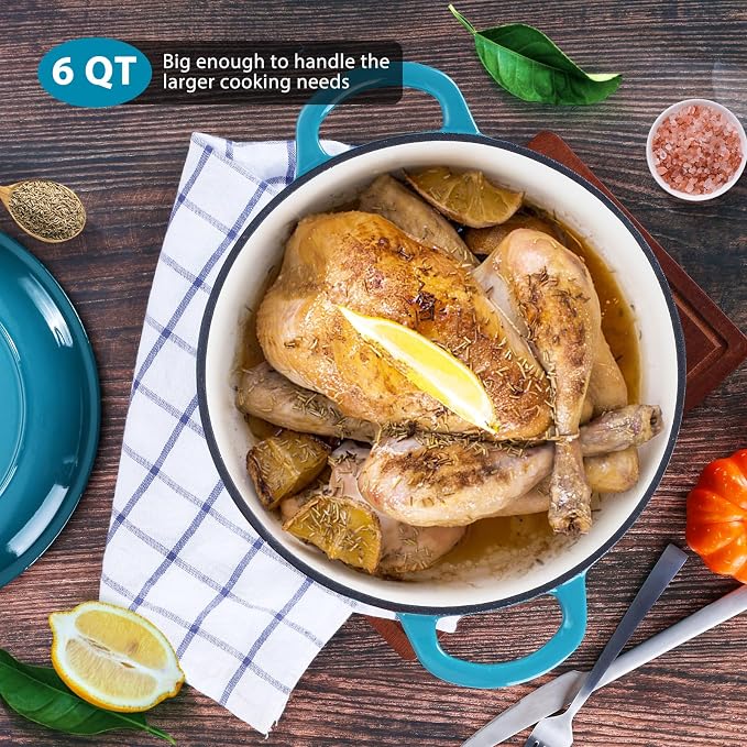 E-far 6 Quart Dutch Oven, Enameled Cast Iron Dutch Oven Pot - Image 6
