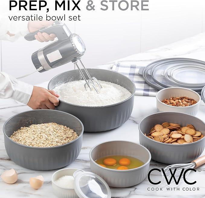 COOK WITH COLOR Prep Bowls with Lids- Wide and Deep Nesting Plastic Small - Image 6