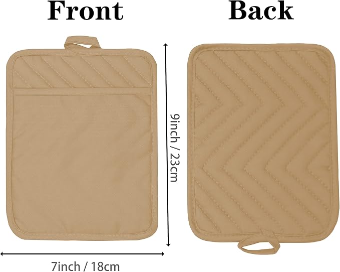 Oven Pot Holder with Pocket Cotton Heat Resistant Coaster Potholder Kitchen Hot - Image 2