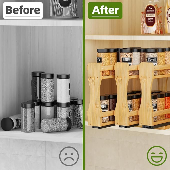 BAMEOS Pull Out Spice Rack Organizer - Image 7