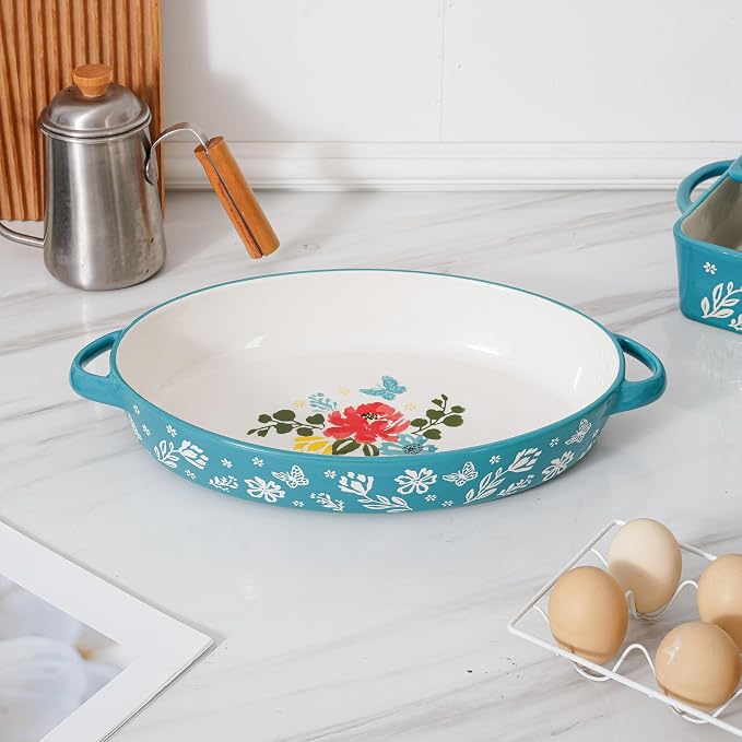 Baking Dish Casserole Dish Ceramic Au Gratin Baking Dish Lasagna Pan Oval - Image 2