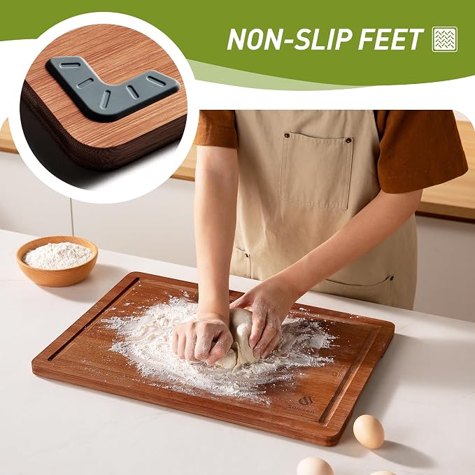 3 Packs Bamboo Cutting Board Set - Image 2
