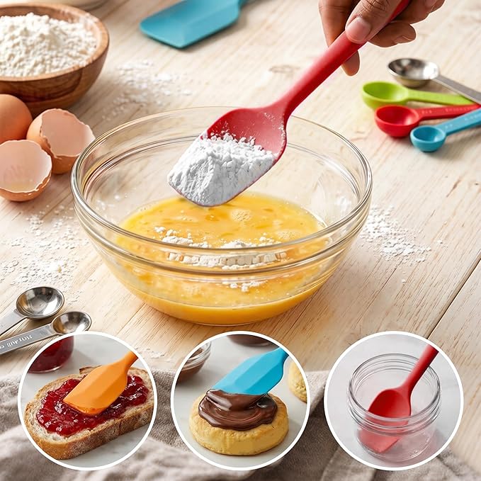 5 Pieces Silicone Spatula Set BPA Free Non Stick Rubber Spatula Heat Resistant - Image 7