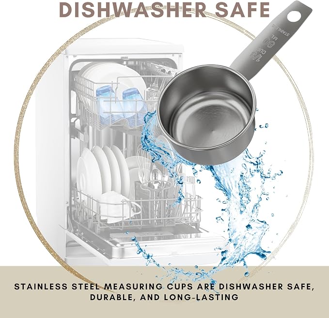 1/3 Cup Stainless Steel Measuring Cup | Sturdy Metal 80 ml | 80 cc | 3 oz | - Image 4