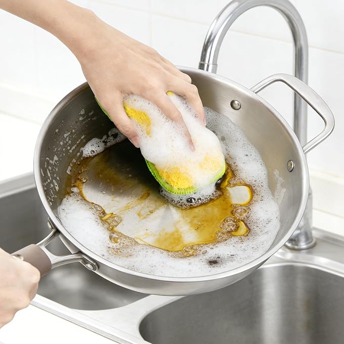 Dish Sponges Kitchen, 12 Pack Multi-Purpose Microfiber Scrub Sponge - Image 9
