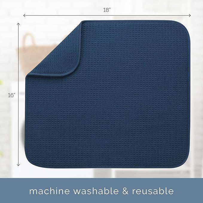 S&T INC. Dish Drying Mat, 16” x 18”, Absorbent Microfiber Kitchen Counter Mat - Image 6