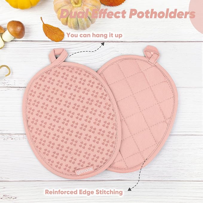Oven Mitts and Pot Holders 4 Sets, Heat Resistant 500 ℉ Oven Mitt and Pot Holder - Image 4