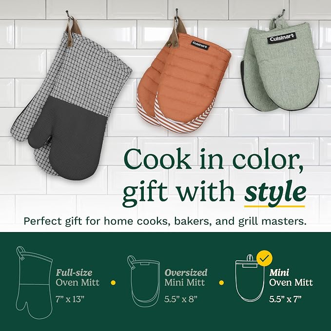 Cuisinart Mini Oven Mitts – 5.5” x 7” Heat-Resistant Kitchen Mitts - Image 5