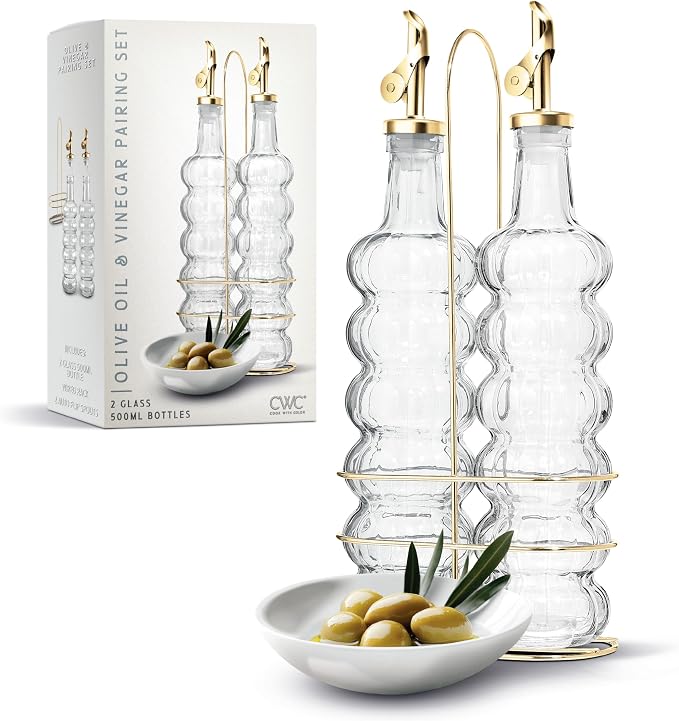 COOK WITH COLOR Glass Olive Oil Bottle Dispenser by CookwithColor