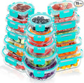 VERONES 30 Pieces Glass Meal Prep Containers Set, Stackable Glass Food Storage by VERONES