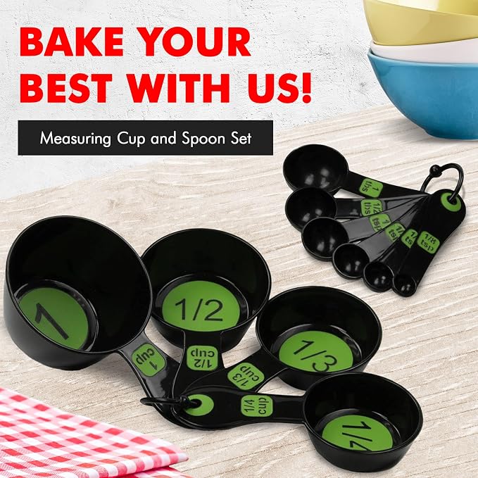 Chef Craft Easy to Ready Plastic Measuring Cup Set, 10 piece set - Image 2