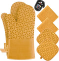 KEGOUU Oven Mitts and Pot Holders 6pcs Set, Kitchen Oven Glove High Heat by KEGOUUOvenMitt