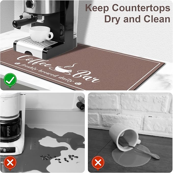 CooRug Absorbent Coffee Mat, Fashion Dish Drying Mat - Image 4
