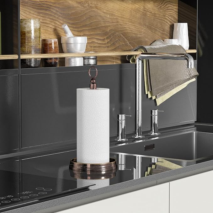 KASUNTO Paper Towel Holder Steel Paper Holder countertop，Black Paper Towel - Image 6