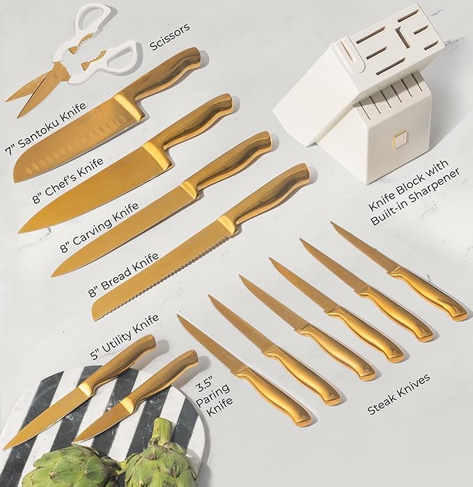 STYLED SETTINGS White and Gold Knife Set - Image 3