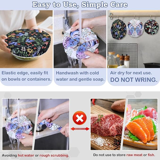 5-Size Reusable Beeswax Bowl Covers - Image 6