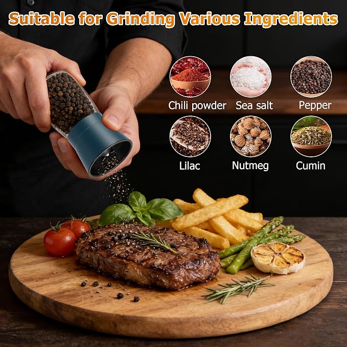 R DRURLCD Stone Blue Salt and Pepper Grinder Set of 2 - Image 2