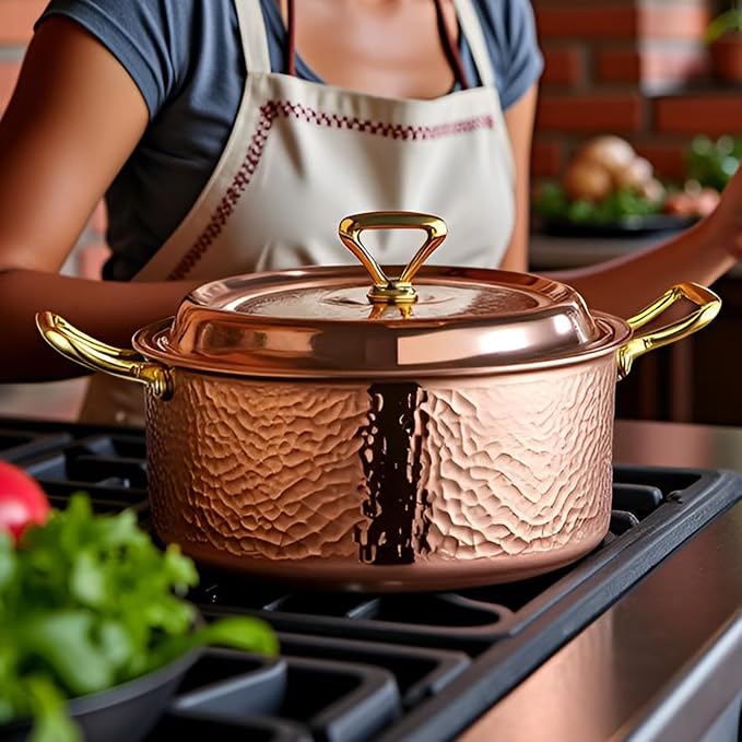 YJX 6.7QT Hammered Stock Pot - Image 9